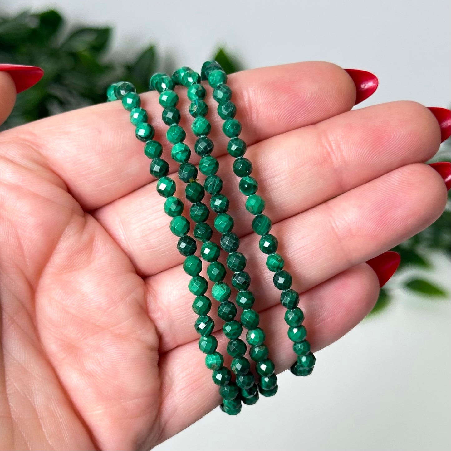 Malachite Multi-Faceted Bracelets 4mm