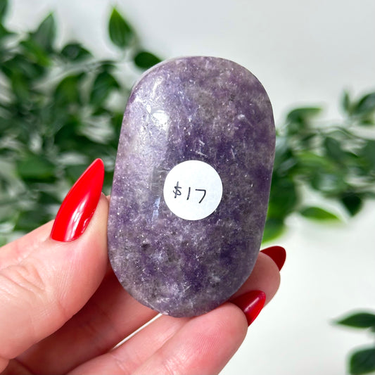 Lepidolite Palm Stone #106
