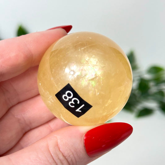 Honey Calcite Sphere #138