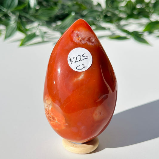 Carnelian Druzy Egg C1