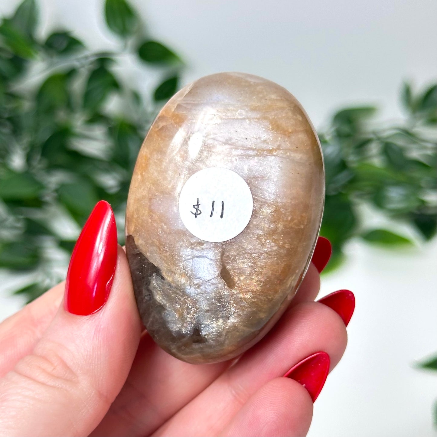 Peach Moonstone Palm Stone #94