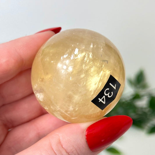 Honey Calcite Sphere #134