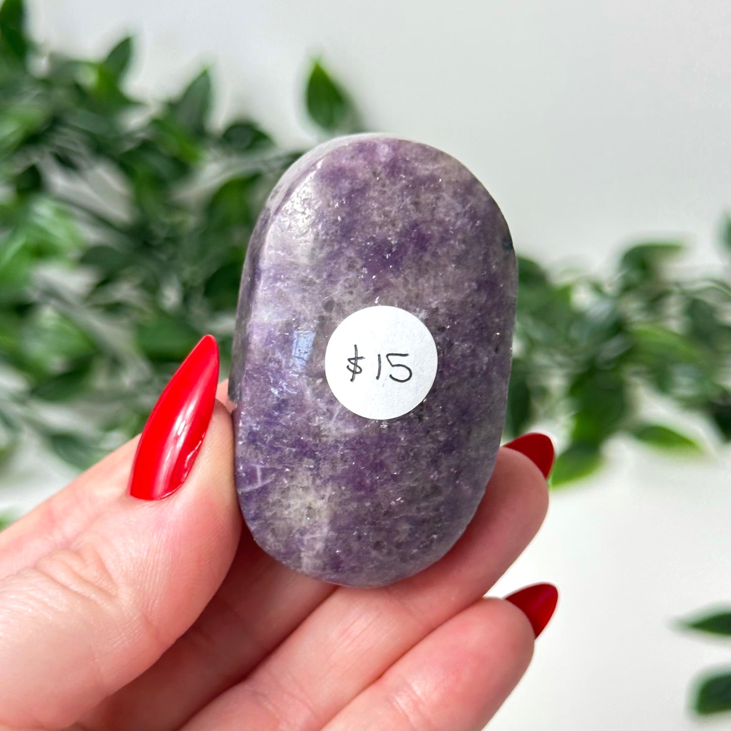 Lepidolite Palm Stone #107