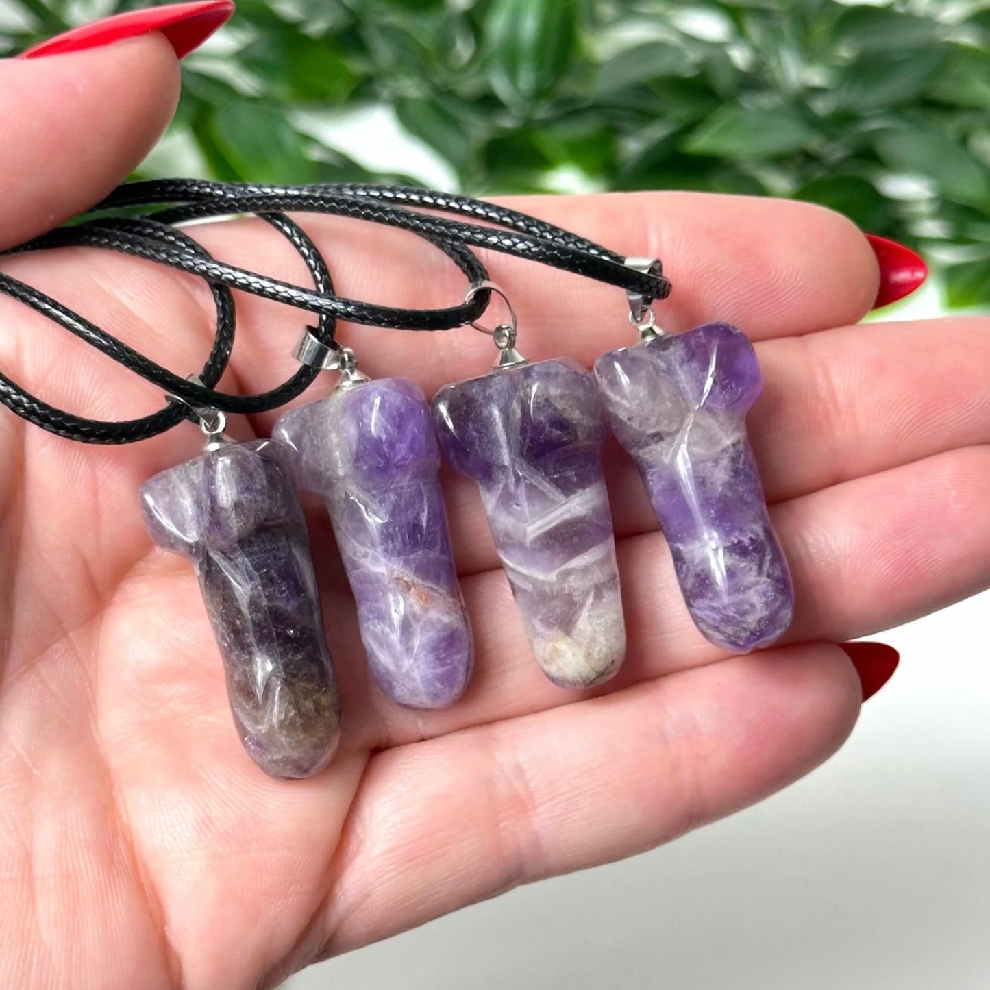 Chevron Amethyst Penis Necklaces
