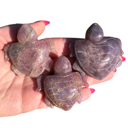Purple Rose Quartz Turtles