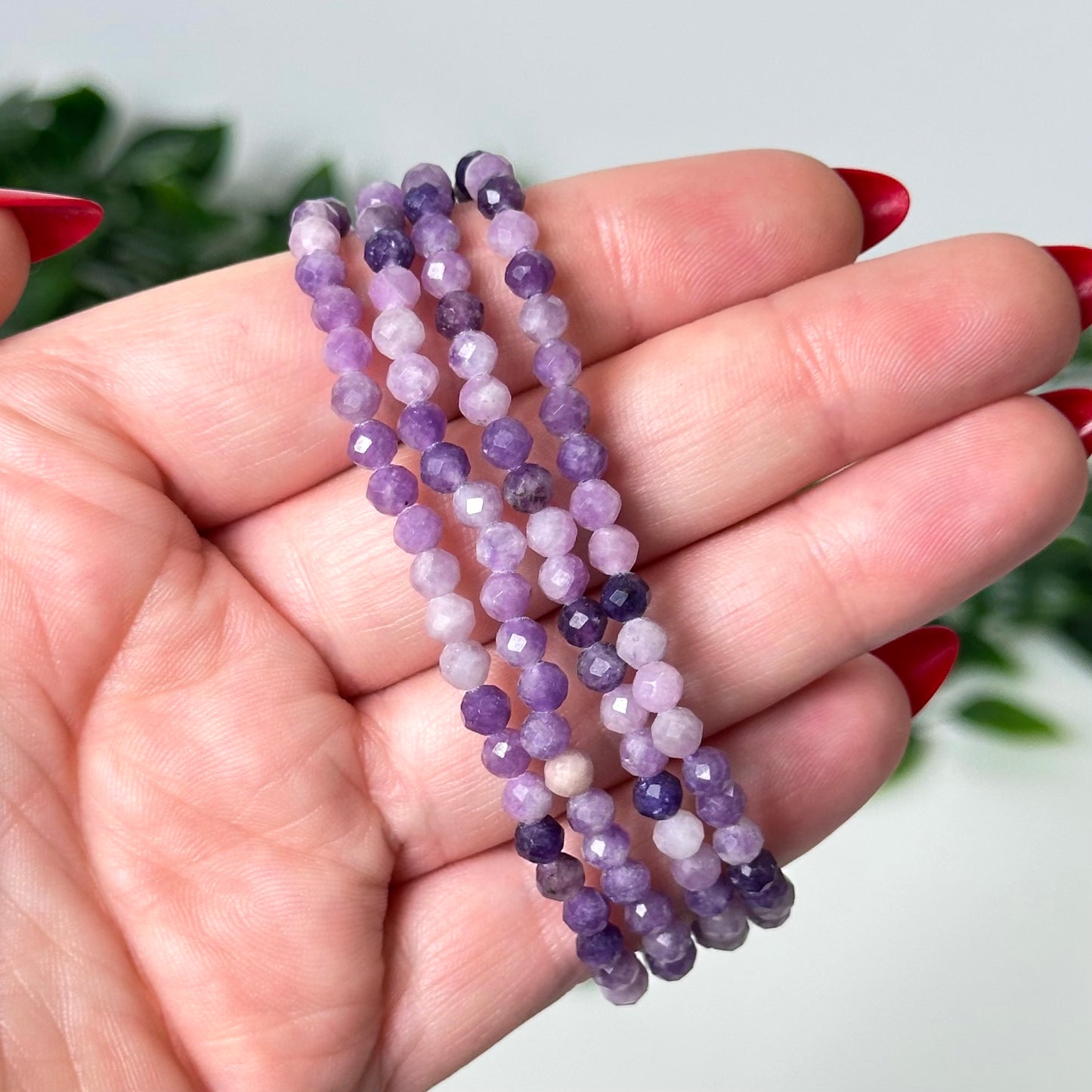 Lepidolite Multi-Faceted Bracelets 4mm