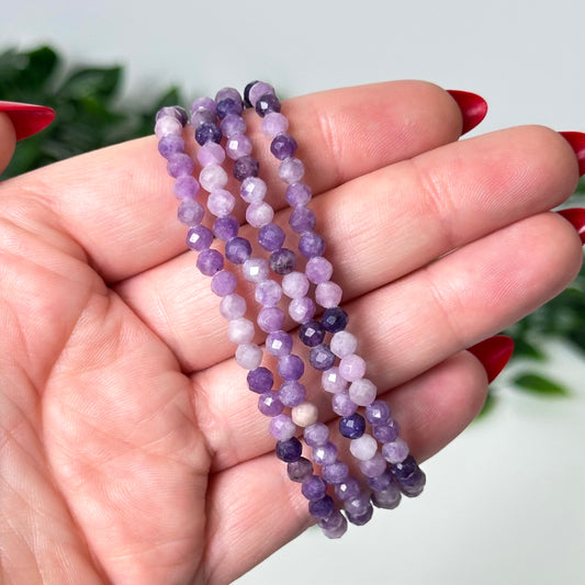Lepidolite Multi-Faceted Bracelets 4mm