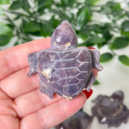 Lavender Rose Quartz Turtles - Dyed