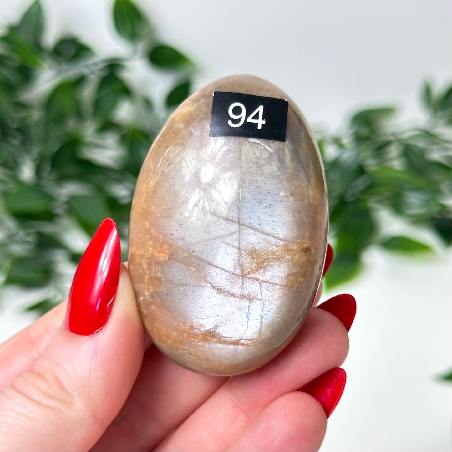 Peach Moonstone Palm Stone #94
