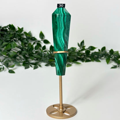 High Quality Malachite Wand with Stand #30