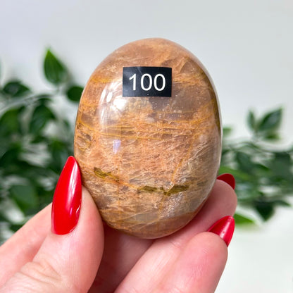 Peach Moonstone Palm Stone #100