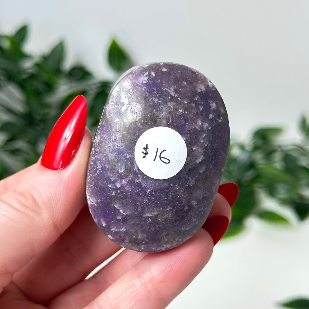 Lepidolite Palm Stone #114