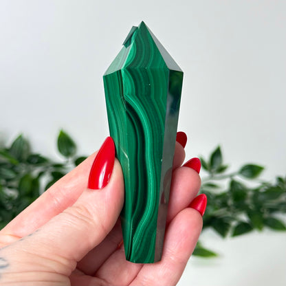 High Quality Malachite Wand with Stand #36