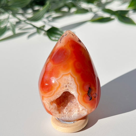 Carnelian Druzy Egg C7