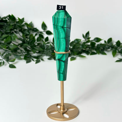 High Quality Malachite Wand with Stand #31