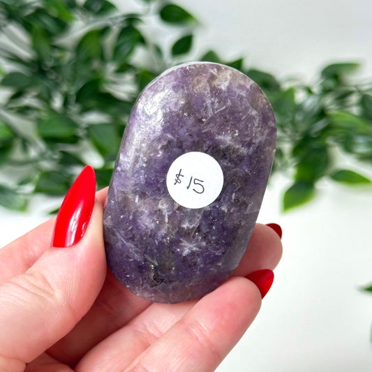 Lepidolite Palm Stone #111