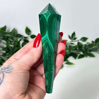 High Quality Malachite Wand with Stand #35