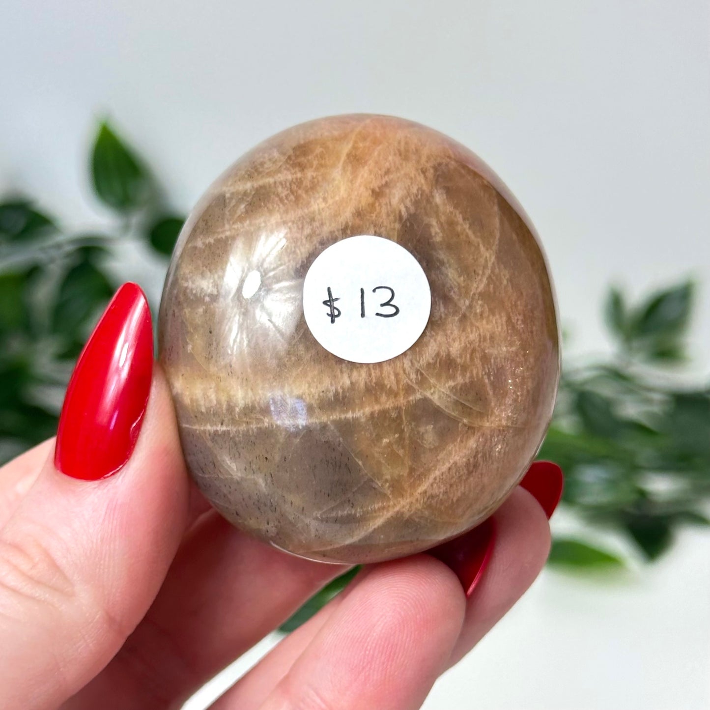 Peach Moonstone Palm Stone #98