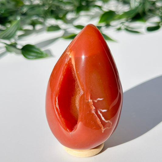 Carnelian Druzy Egg C6
