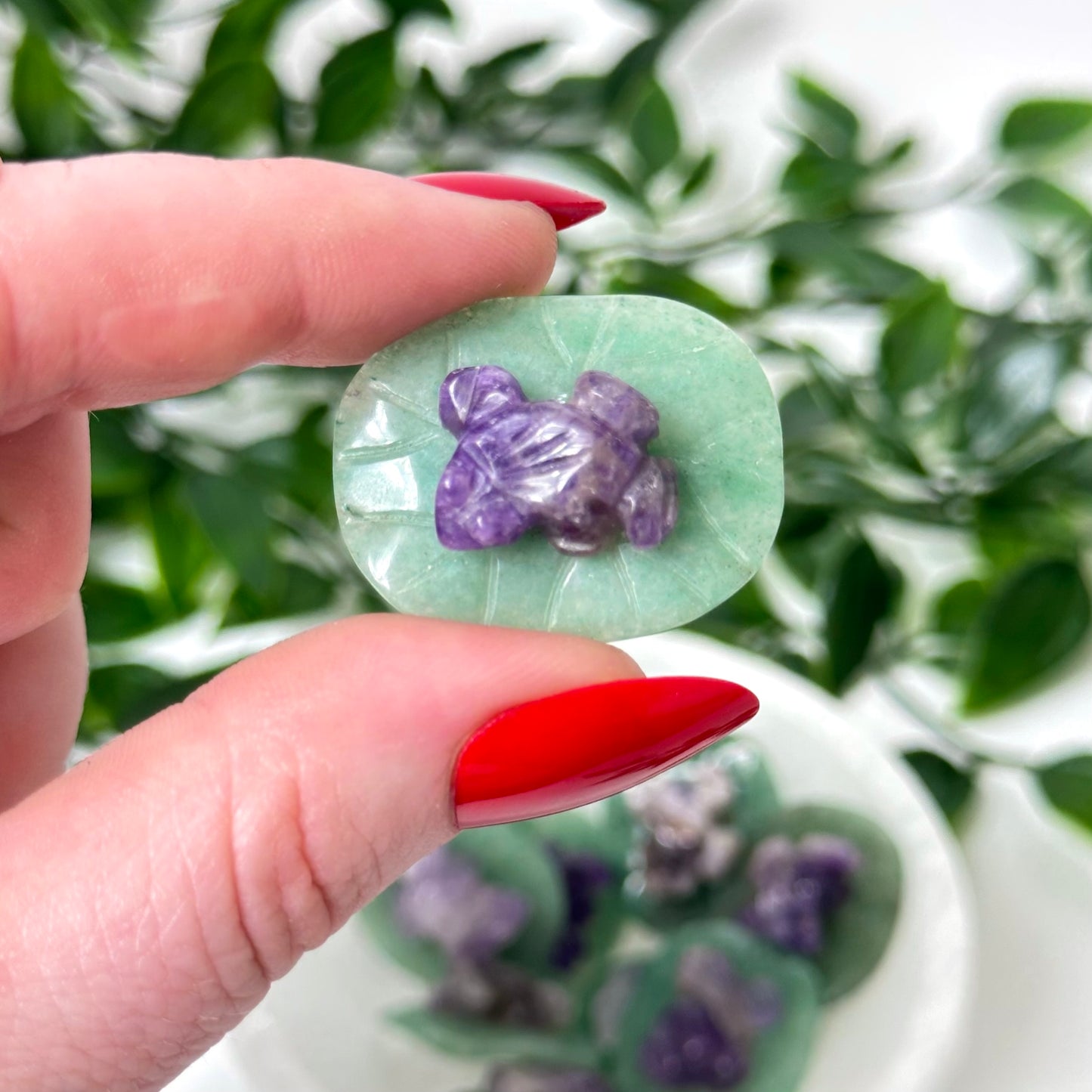Amethyst Mini Frog on Lily Pad
