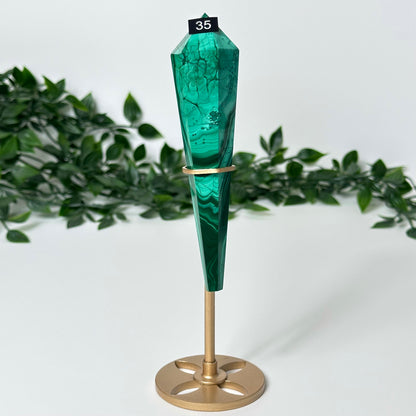 High Quality Malachite Wand with Stand #35