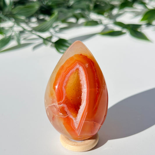 Carnelian Druzy Egg C9
