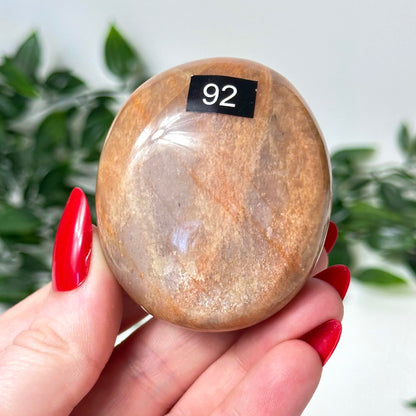 Peach Moonstone Palm Stone #92
