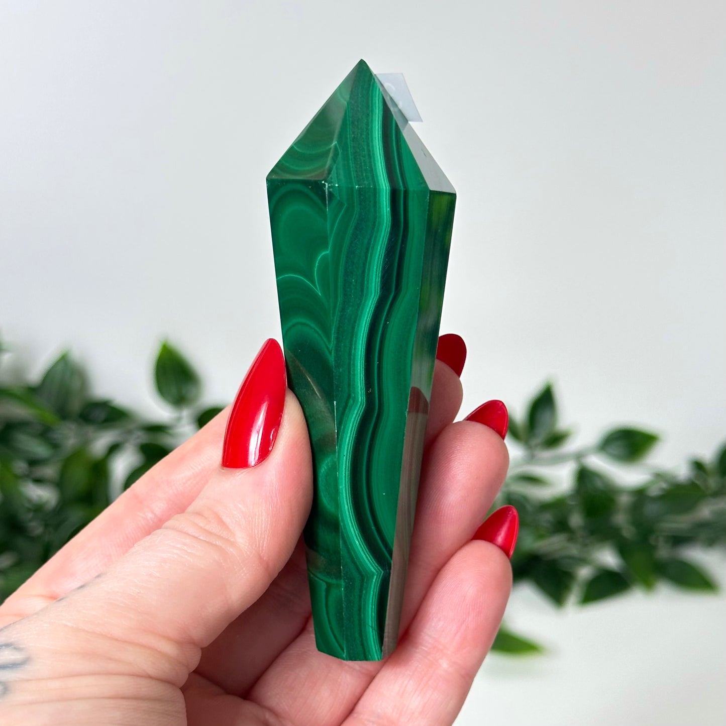 High Quality Malachite Wand with Stand #36