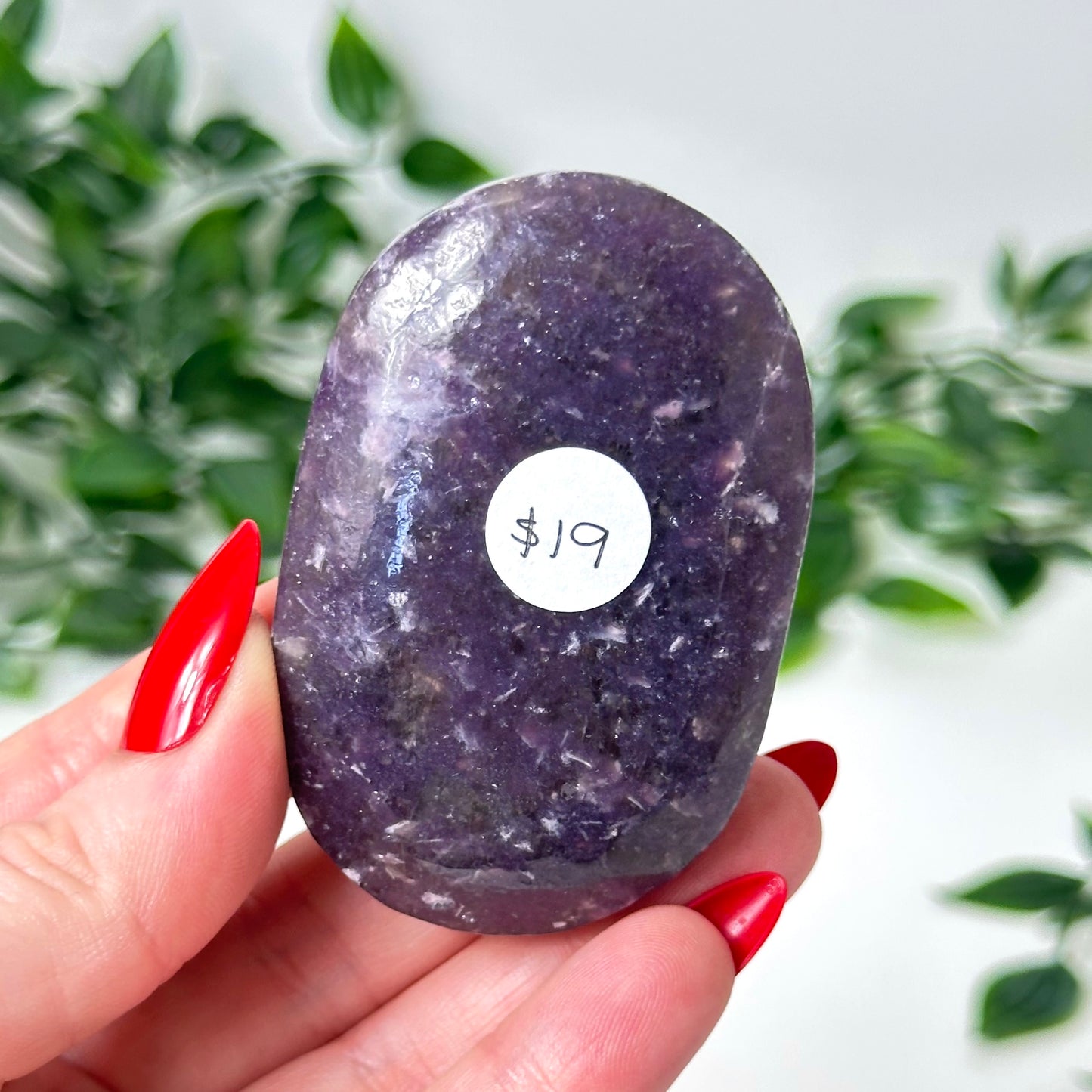 Lepidolite Palm Stone #104