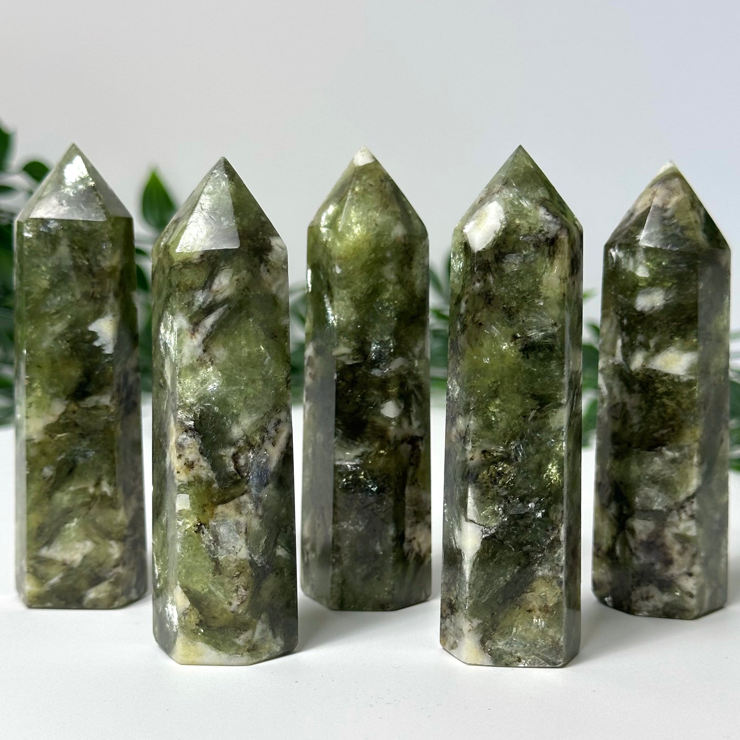 Green Mica and Quartz Towers