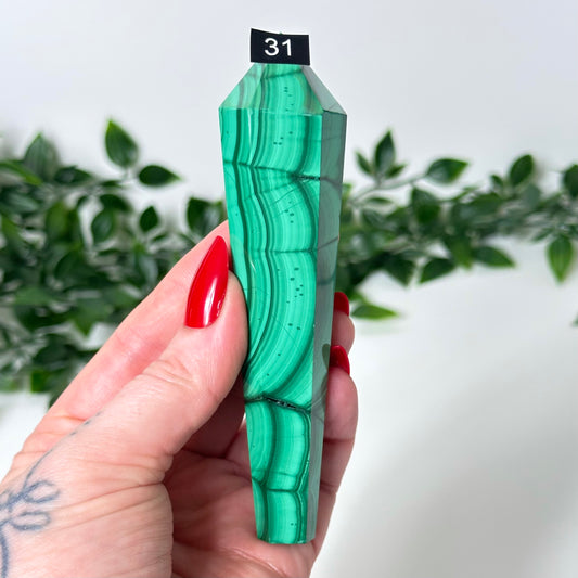 High Quality Malachite Wand with Stand #31