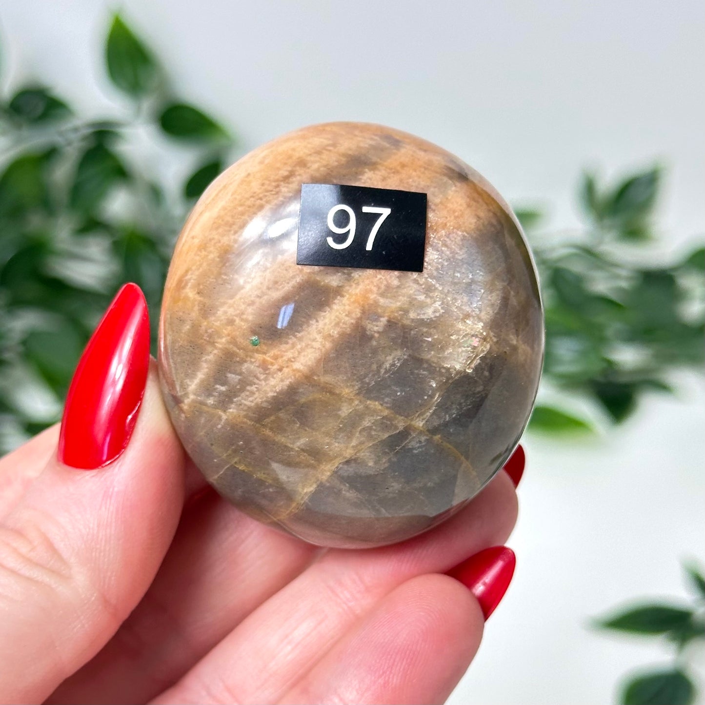 Peach Moonstone Palm Stone #97