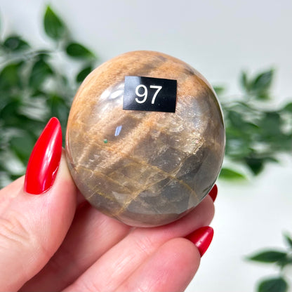 Peach Moonstone Palm Stone #97