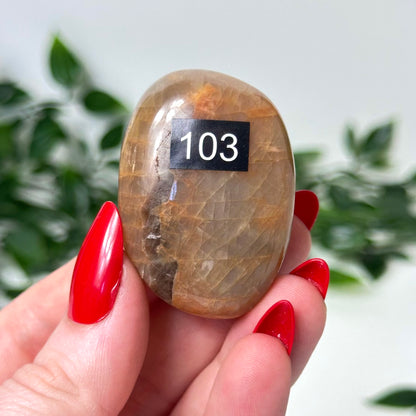 Peach Moonstone Palm Stone #103