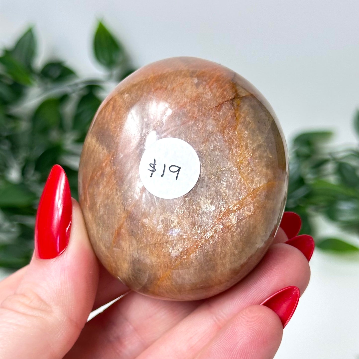 Peach Moonstone Palm Stone #92