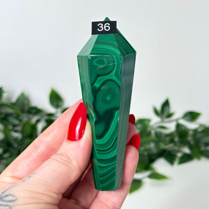 High Quality Malachite Wand with Stand #36