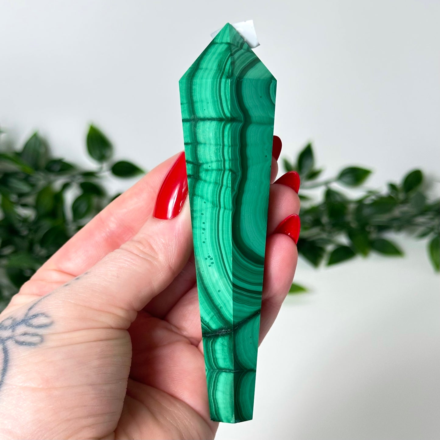 High Quality Malachite Wand with Stand #31