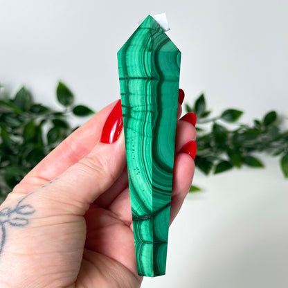 High Quality Malachite Wand with Stand #31