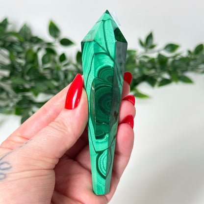 High Quality Malachite Wand with Stand #37