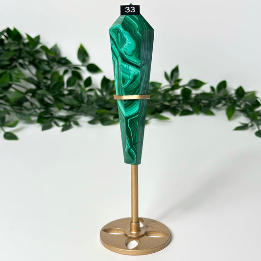 High Quality Malachite Wand with Stand #33