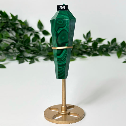 High Quality Malachite Wand with Stand #36
