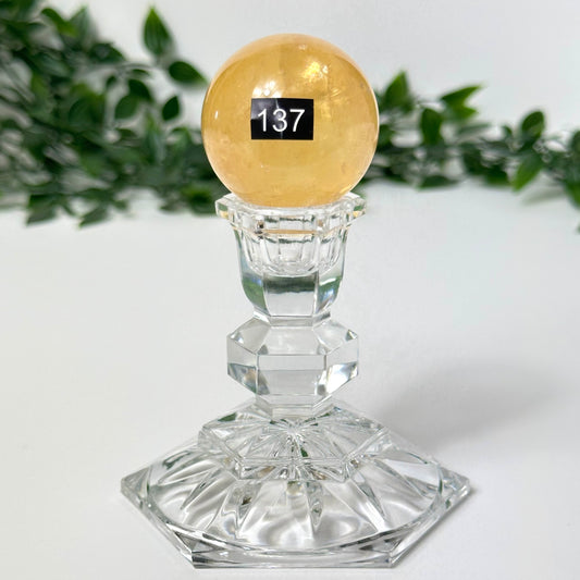 Honey Calcite Sphere #137