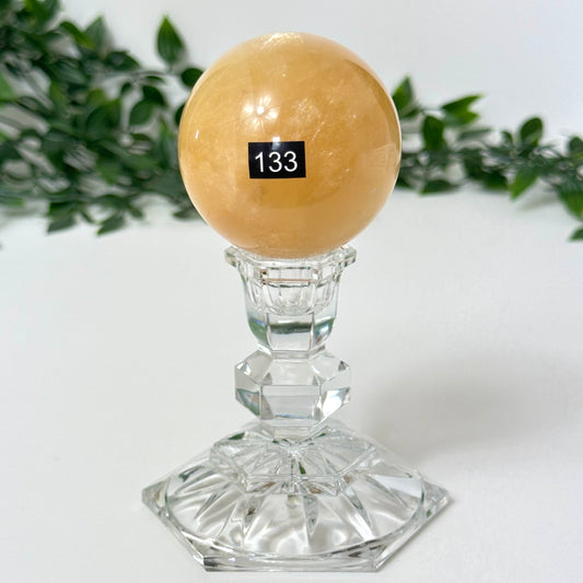 Honey Calcite Sphere #133