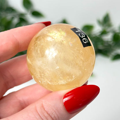 Honey Calcite Sphere #136