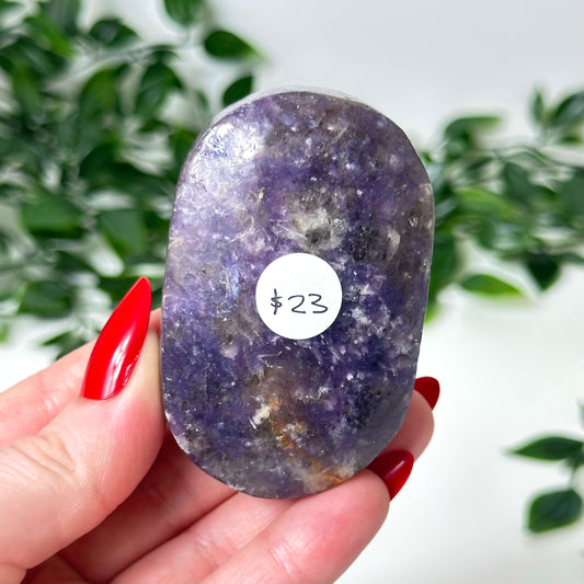 Lepidolite Palm Stone #109