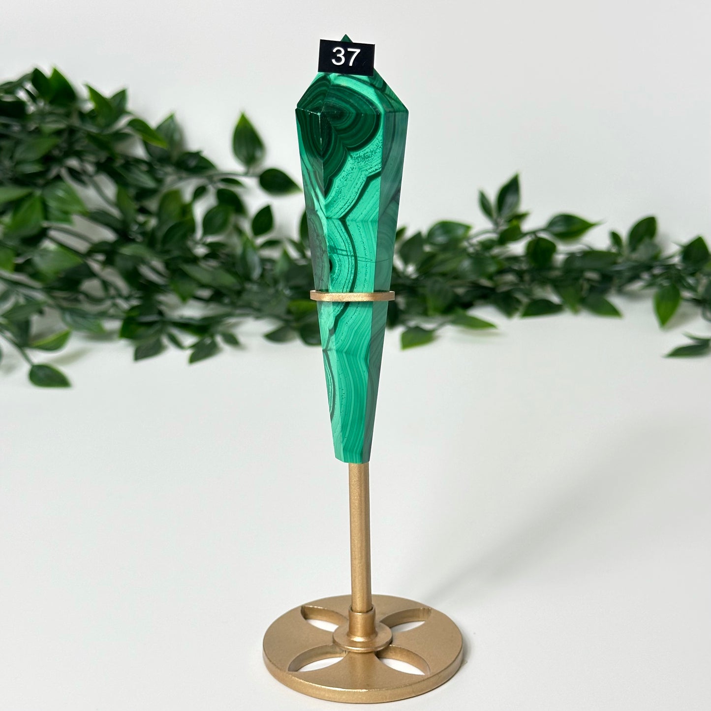High Quality Malachite Wand with Stand #37