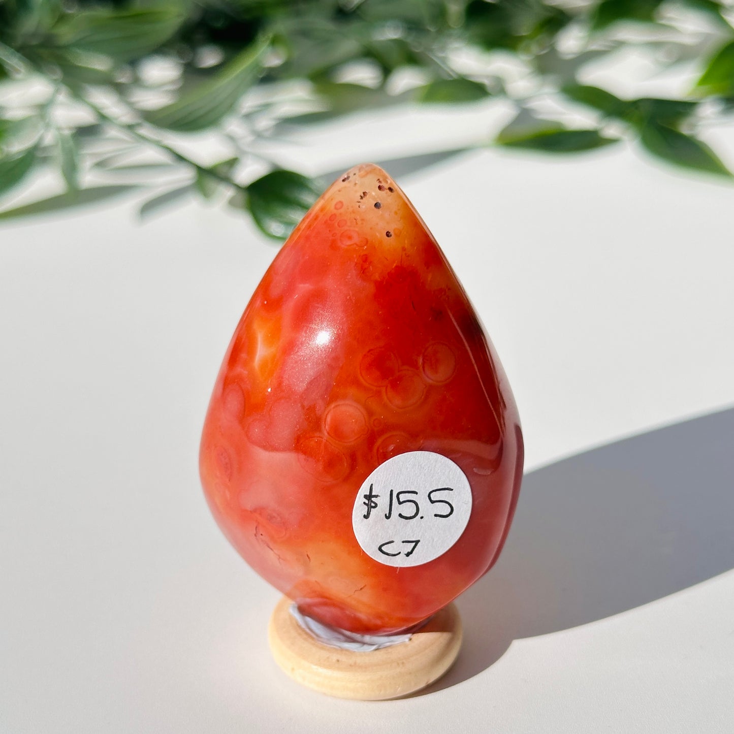 Carnelian Druzy Egg C7