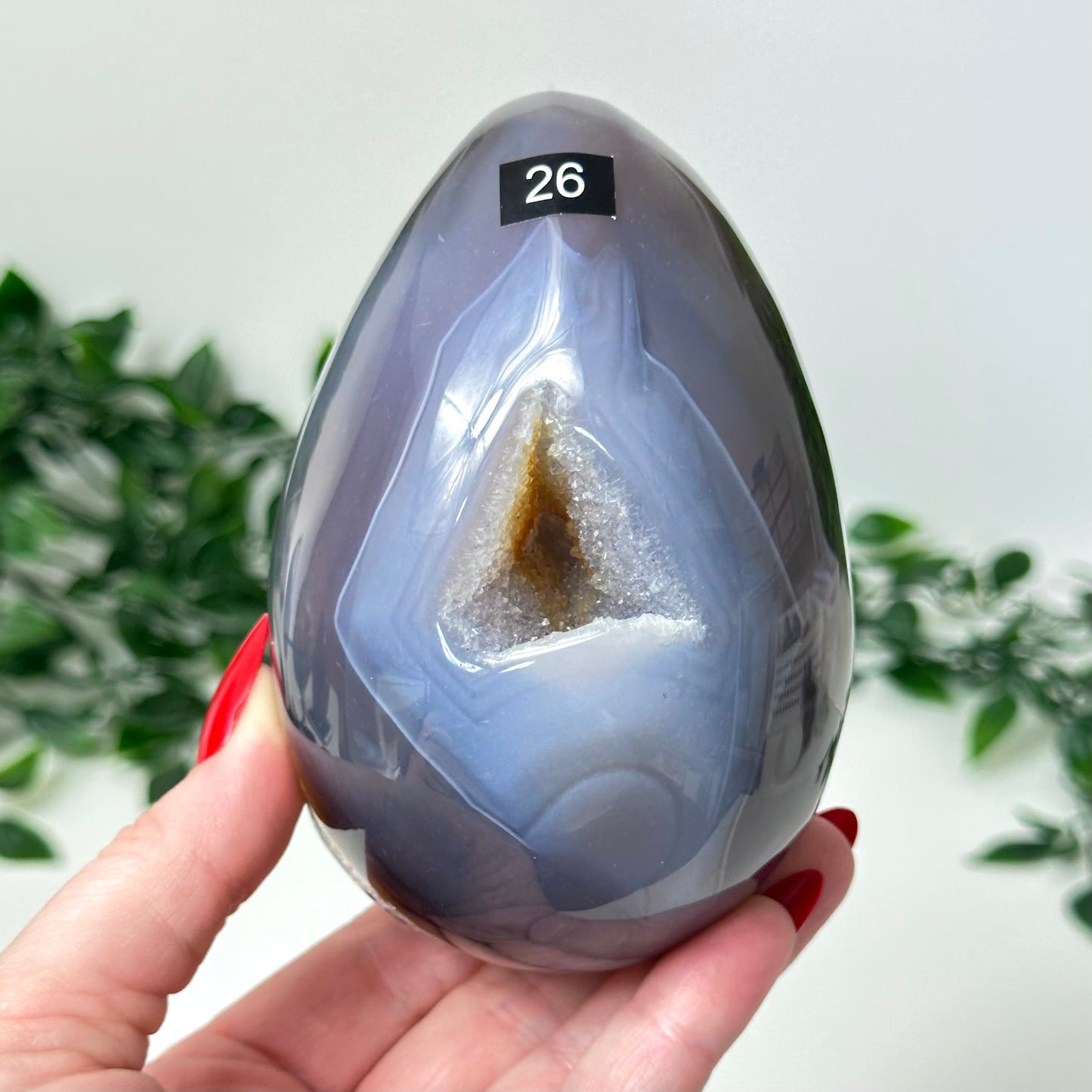Druzy Agate Egg with Stand #26