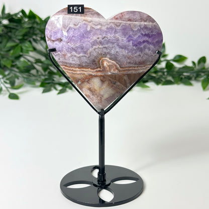 Agate and Amethyst Heart with Stand #151