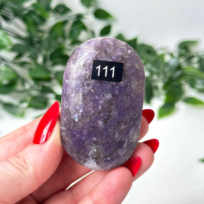 Lepidolite Palm Stone #111